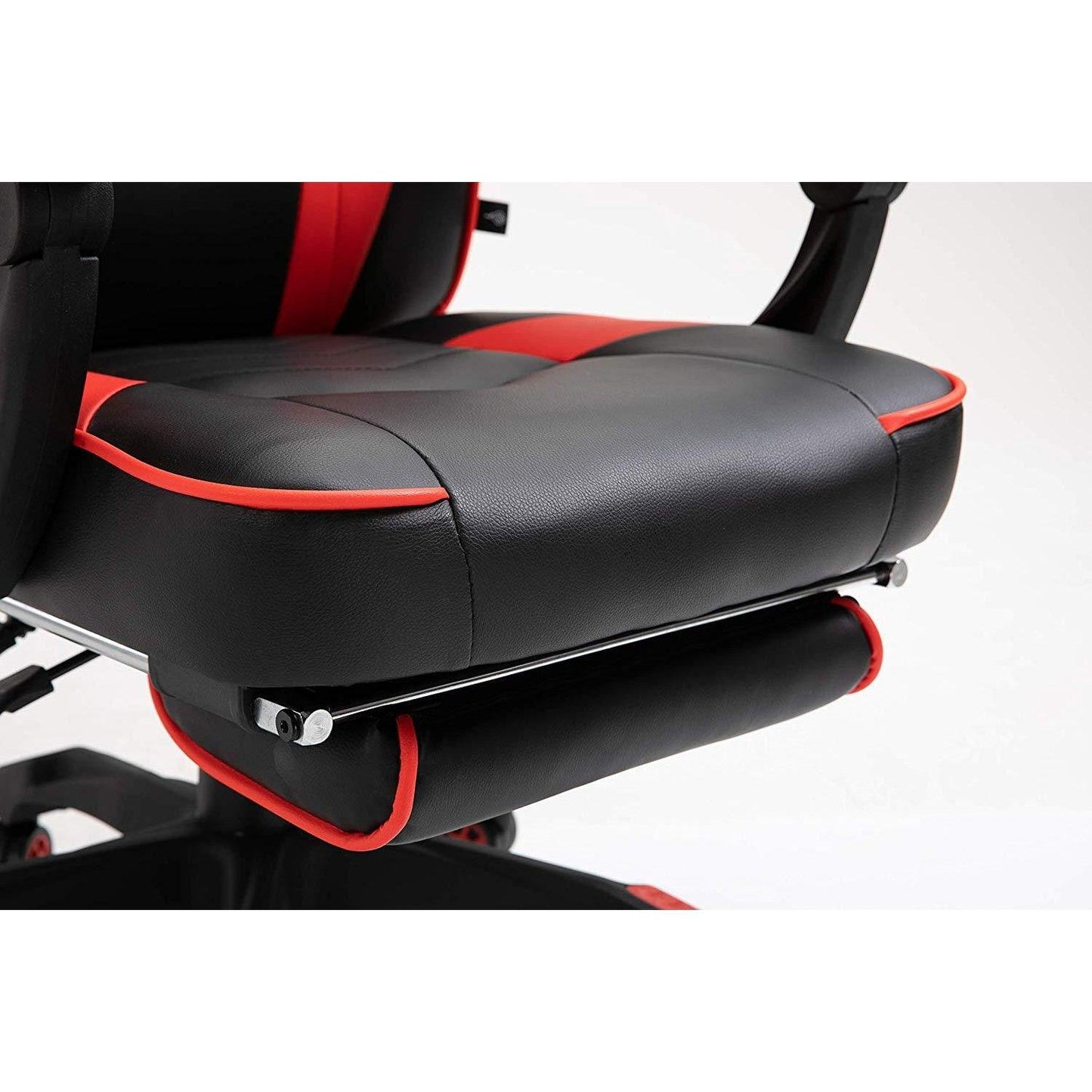 Fauteuil de jeu inclinable à dossier haut Cherry Tree Furniture avec coussin et repose-pieds rétractable, noir et rouge