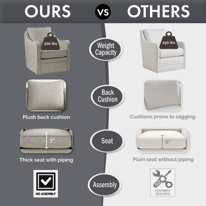 Fauteuil pivotant incurvé rembourré Betty de Madison Park