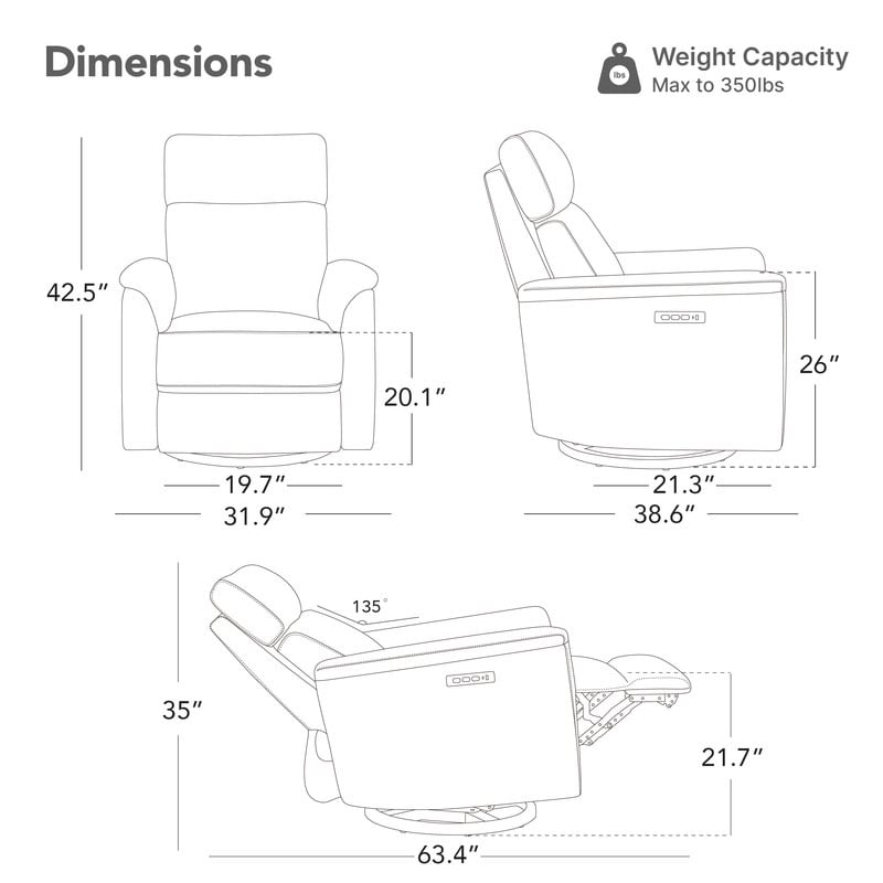 Fauteuil inclinable pivotant électrique Maire avec veilleuse