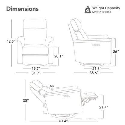 Fauteuil inclinable pivotant électrique Maire avec veilleuse
