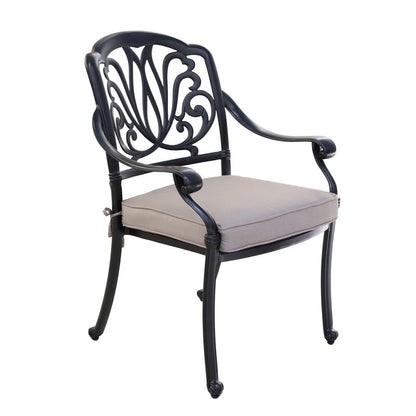 Ensemble de salle à manger 13 pièces Manasquan en aluminium couleur canon de fusil par Havenside Home