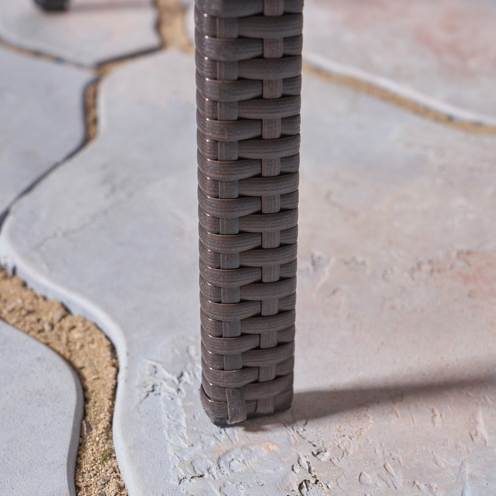 Ensemble de salle à manger d'extérieur Mason Outdoor 7 pièces en bois d'acacia et osier par Christopher Knight Home