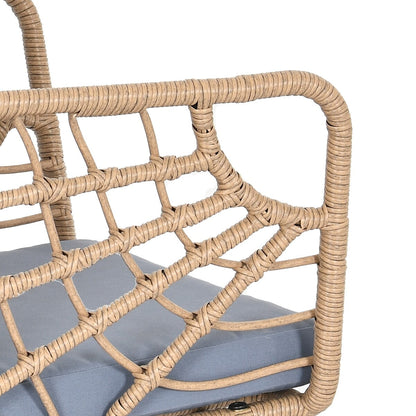 Ensemble bistro de jardin en résine tressée Moasis 3 pièces avec 2 chaises et table basse