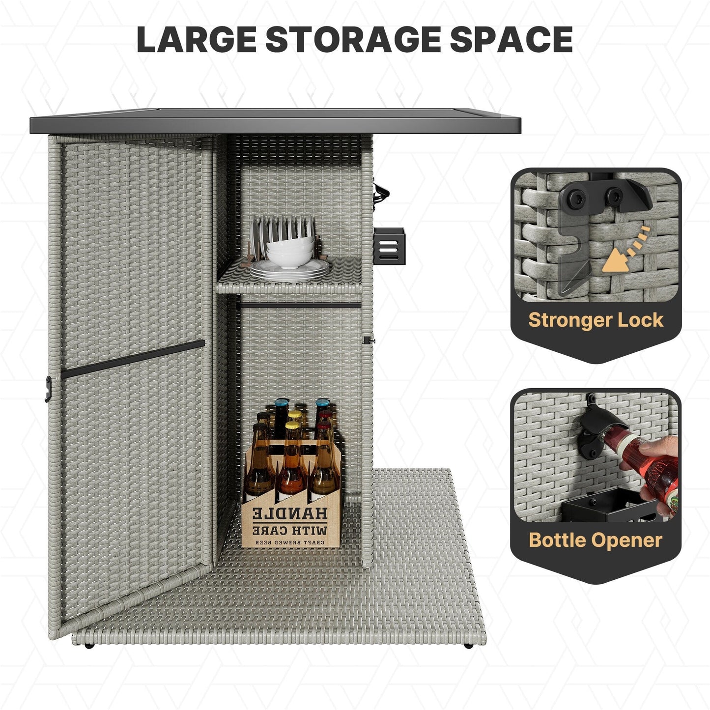 Ensemble de bar en résine tressée Moasis 5 pièces - 5 pièces