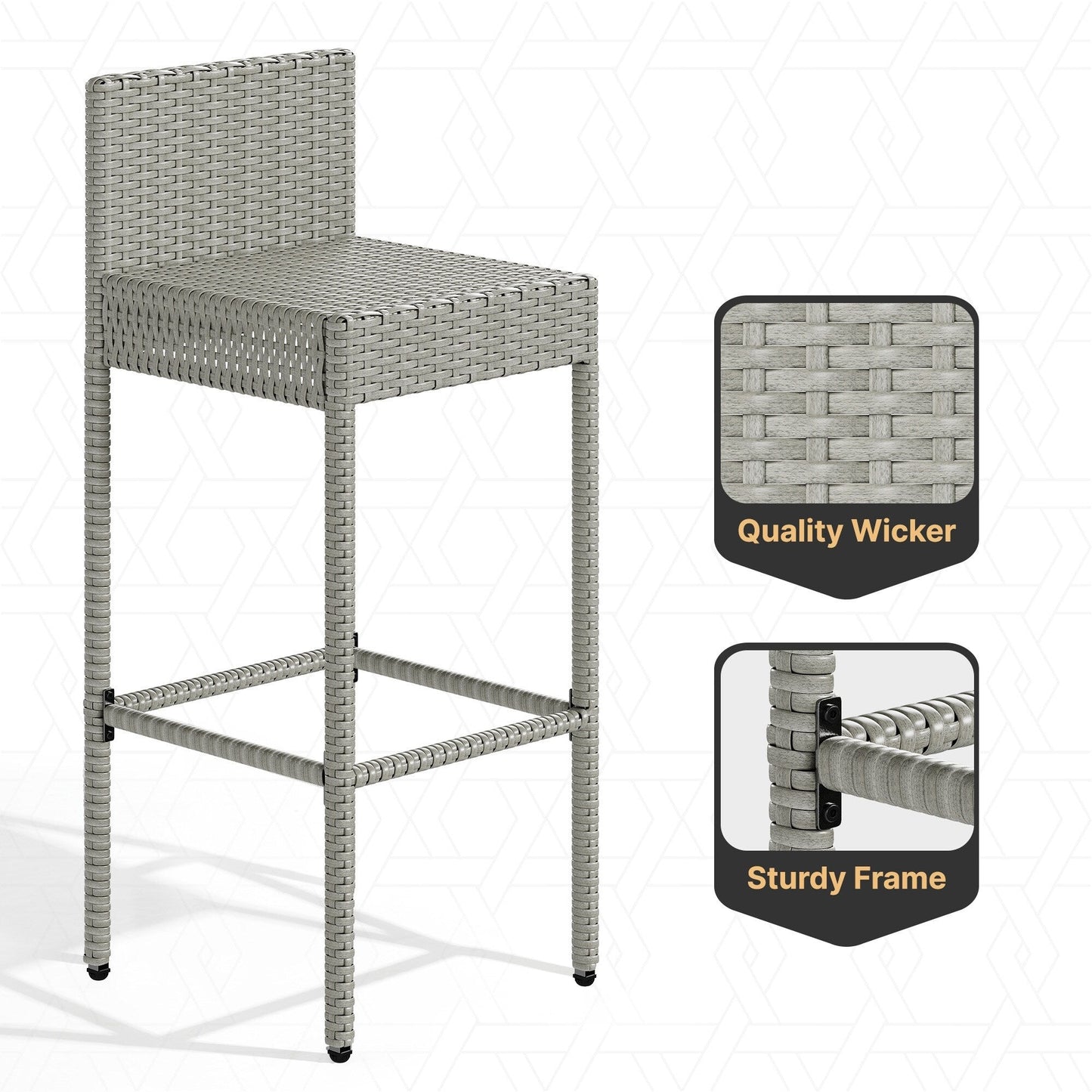 Ensemble de bar en résine tressée Moasis 5 pièces - 5 pièces