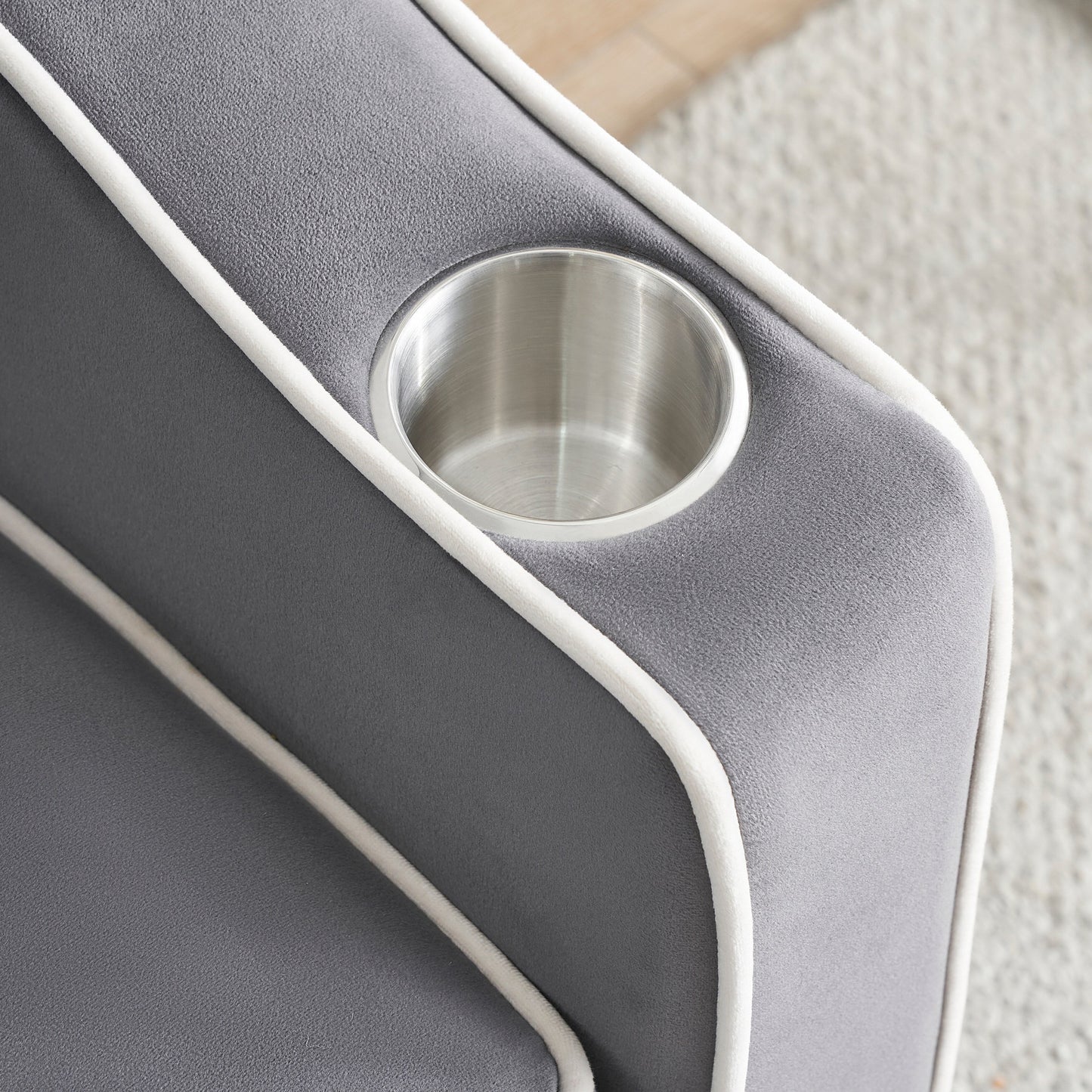 Canapé-lit convertible moderne 3 en 1 de 70,86 pouces avec dossier réglable et port de chargement USB pour salon