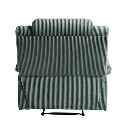 Fauteuil inclinable manuel moderne en velours côtelé, fauteuil inclinable réglable avec larges accoudoirs