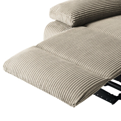 Fauteuil inclinable manuel moderne en velours côtelé, fauteuil inclinable réglable avec larges accoudoirs