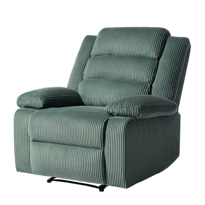 Fauteuil inclinable manuel moderne en velours côtelé, fauteuil inclinable réglable avec larges accoudoirs