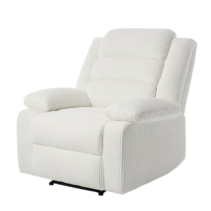 Fauteuil inclinable manuel moderne en velours côtelé, fauteuil inclinable réglable avec larges accoudoirs