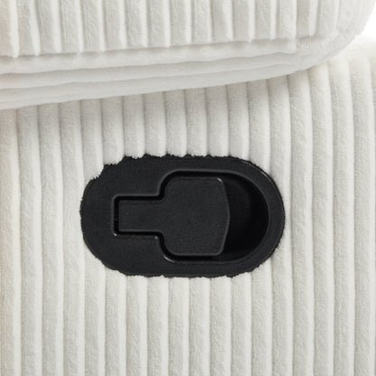 Fauteuil inclinable manuel moderne en velours côtelé, fauteuil inclinable réglable avec larges accoudoirs