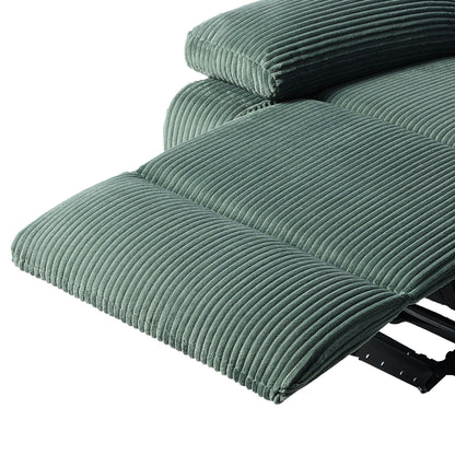 Fauteuil inclinable manuel moderne en velours côtelé, fauteuil inclinable réglable avec larges accoudoirs