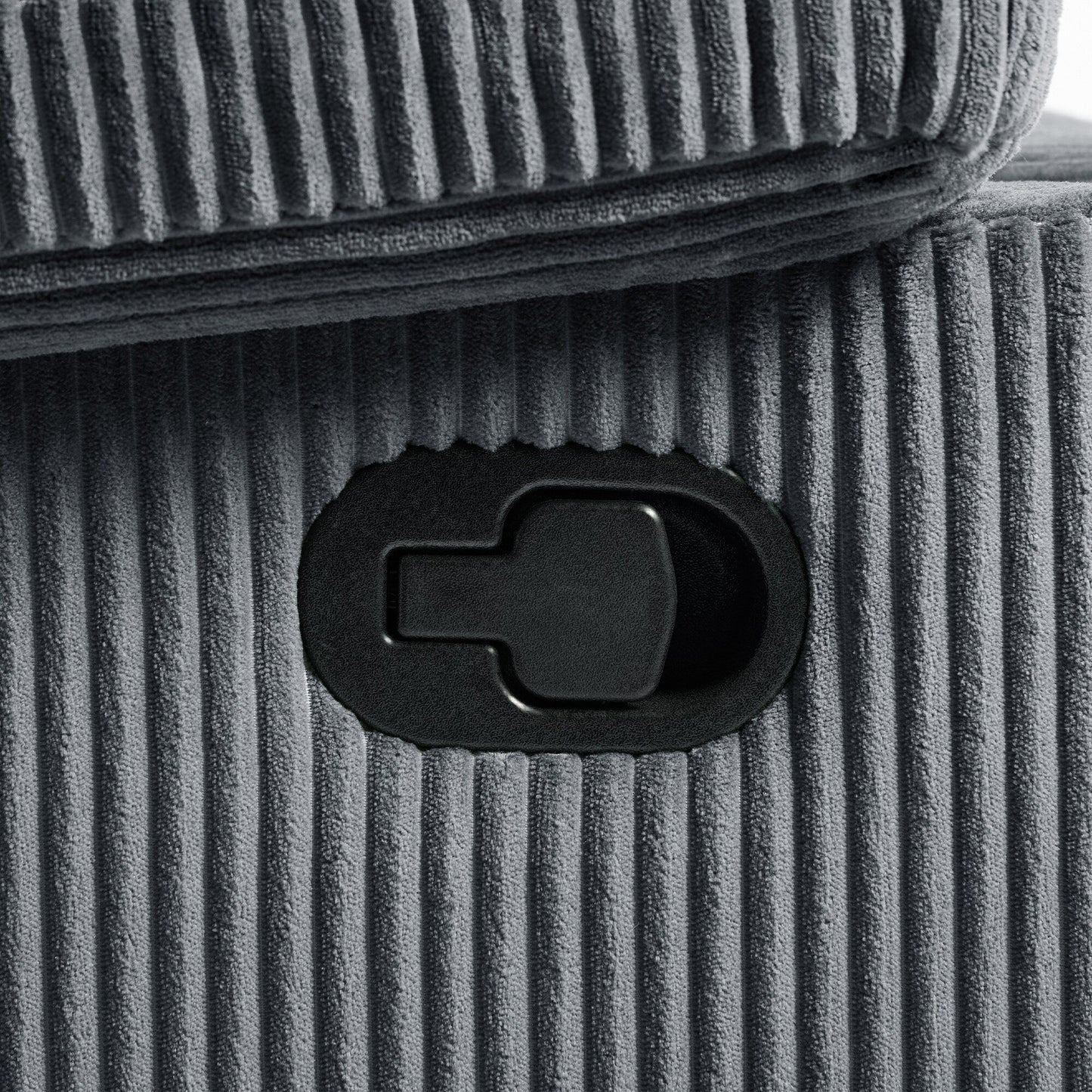 Fauteuil inclinable manuel moderne en velours côtelé, fauteuil inclinable réglable avec larges accoudoirs