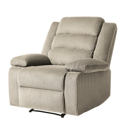 Fauteuil inclinable manuel moderne en velours côtelé, fauteuil inclinable réglable avec larges accoudoirs