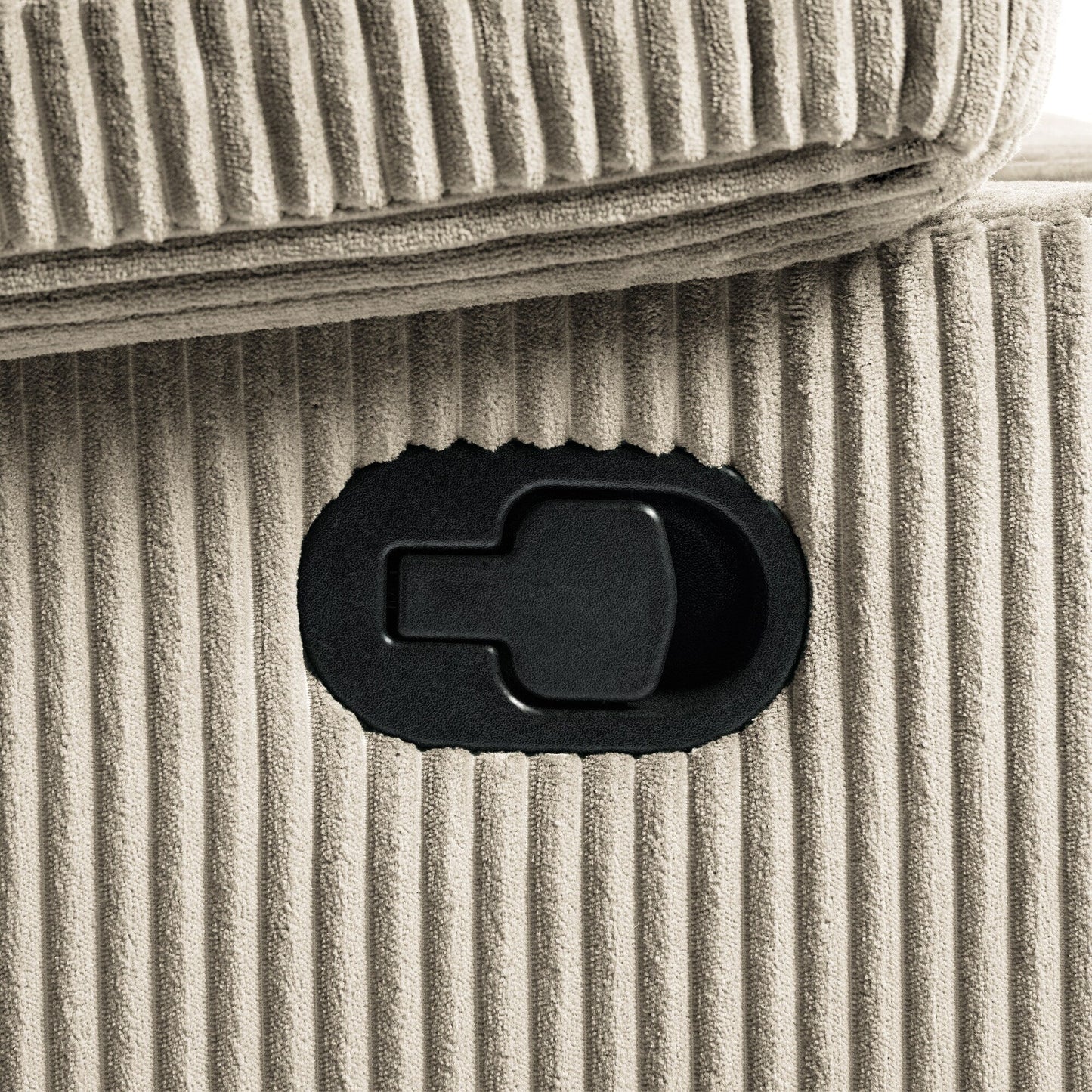 Fauteuil inclinable manuel moderne en velours côtelé, fauteuil inclinable réglable avec larges accoudoirs