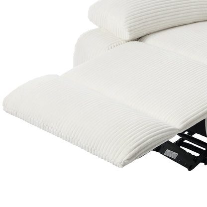 Fauteuil inclinable manuel moderne en velours côtelé, fauteuil inclinable réglable avec larges accoudoirs