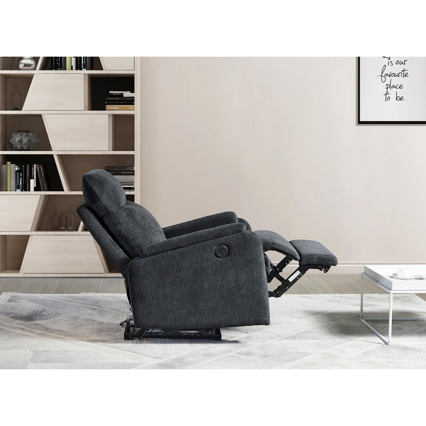 Fauteuil inclinable électrique moderne avec port USB et soutien complet de la tête et des lombaires