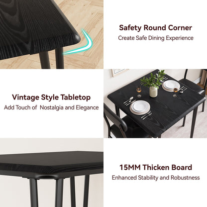 Ensemble table et chaises de cuisine moderne pour salle à manger - 3 pièces