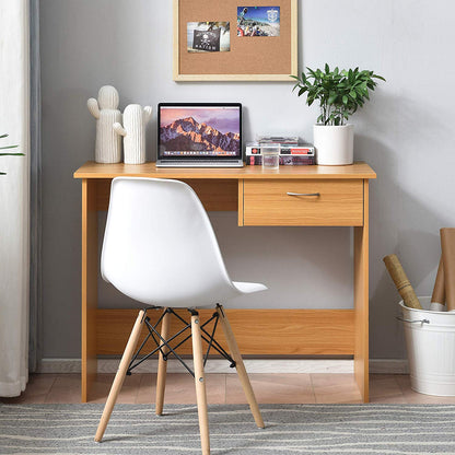 Bureau d'ordinateur MERV de Cherry Tree Furniture, bureau à domicile avec tiroir, couleur hêtre