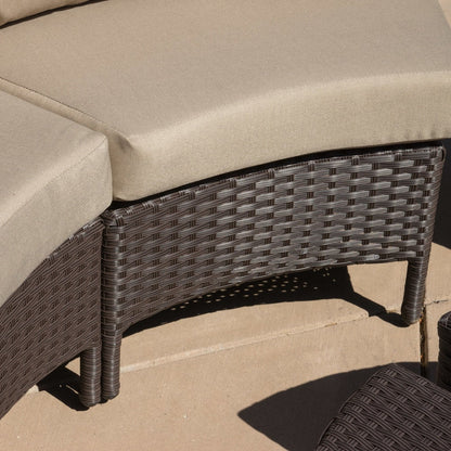 Ensemble de canapés d'angle en résine tressée Newton, résistant aux intempéries, par Christopher Knight Home