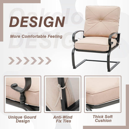 Ensemble bistro d'extérieur Nista 3 pièces avec chaises de salle à manger, coussins et table basse, par Havenside Home