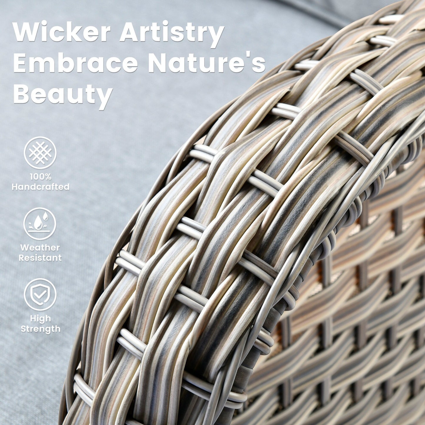 Ensemble de 9 chaises pivotantes d'extérieur en résine tressée OVIOS avec table de feu