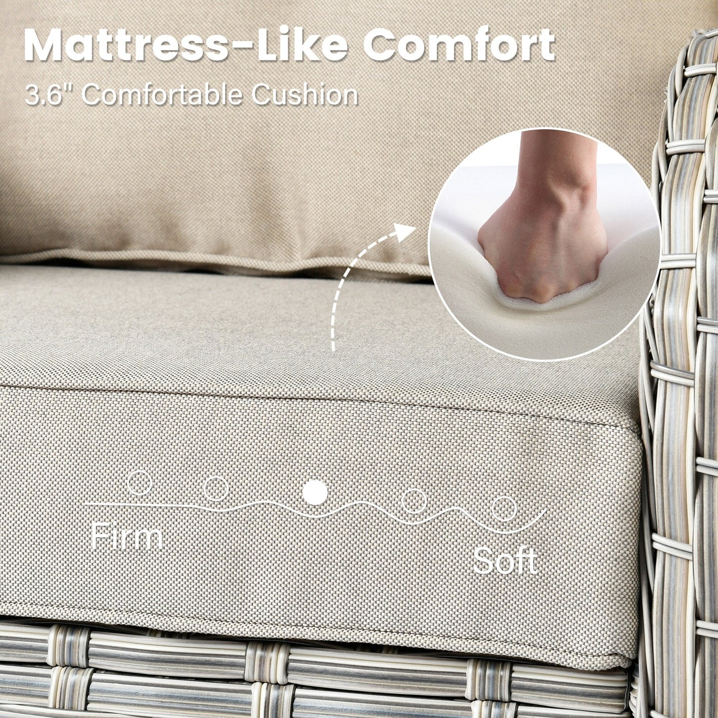 Ensemble de 9 chaises pivotantes d'extérieur en résine tressée OVIOS avec table de feu