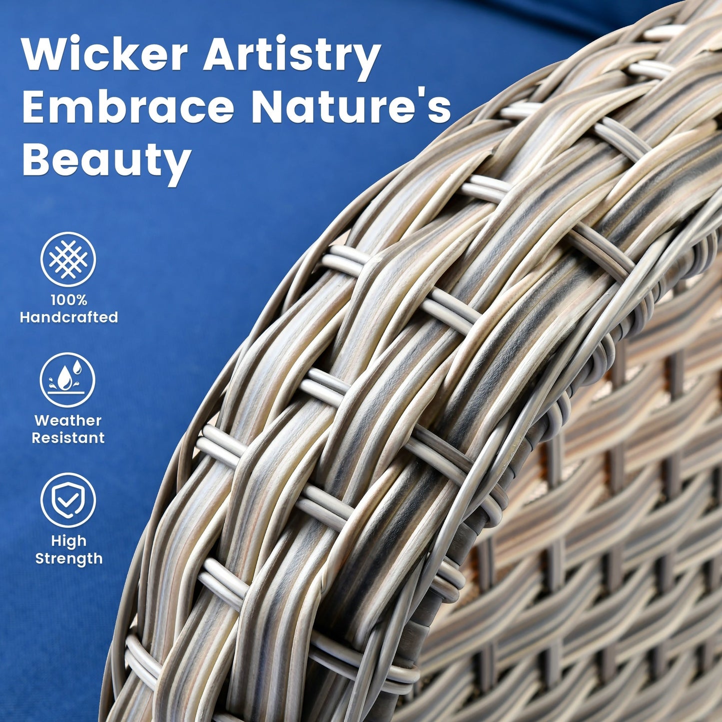 Ensemble de 9 chaises pivotantes d'extérieur en résine tressée OVIOS avec table de feu