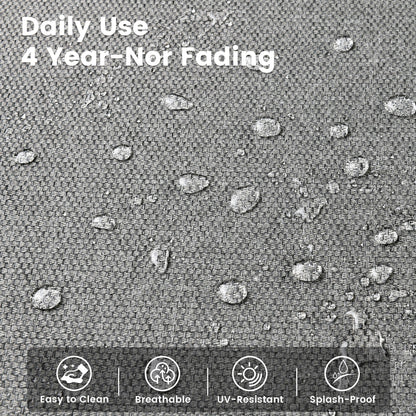 Ensemble de 9 chaises pivotantes d'extérieur en résine tressée OVIOS avec table de feu