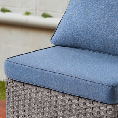 Ensemble de canapé d'angle 11 pièces en résine tressée avec assise profonde, fauteuils pivotants et foyer extérieur OVIOS