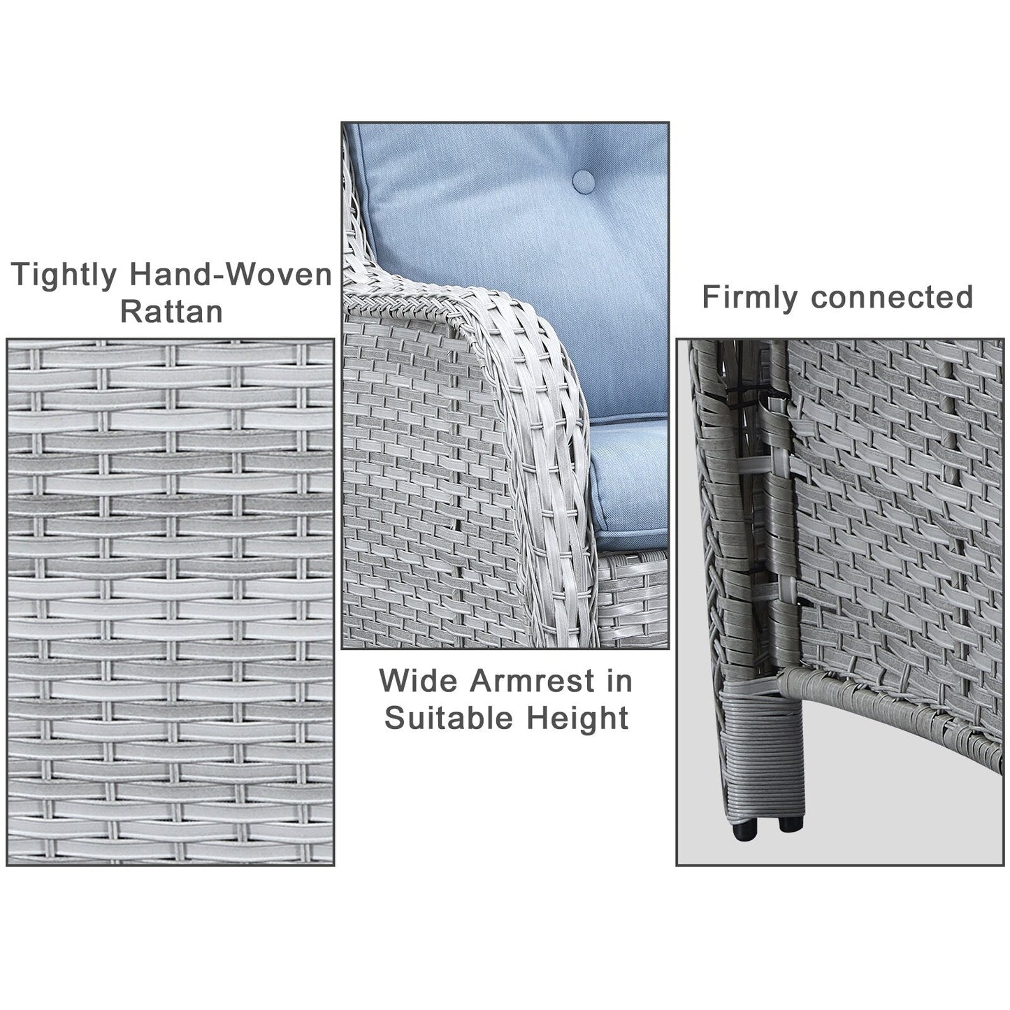 Ensemble canapé deux places d'extérieur en osier et rotin Gymojoy