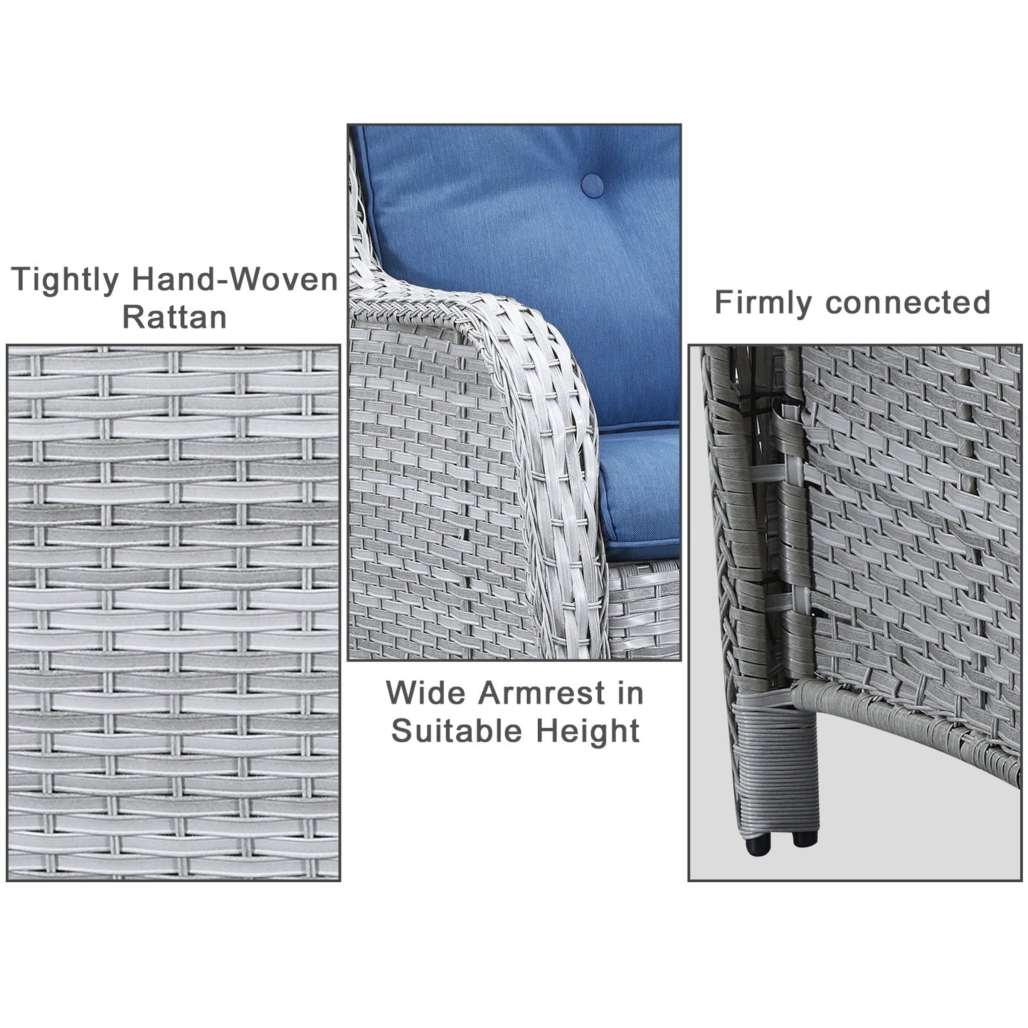 Ensemble canapé deux places d'extérieur en osier et rotin Gymojoy
