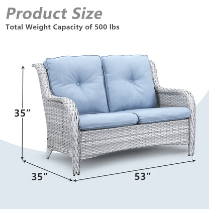 Ensemble canapé deux places d'extérieur en osier et rotin Gymojoy