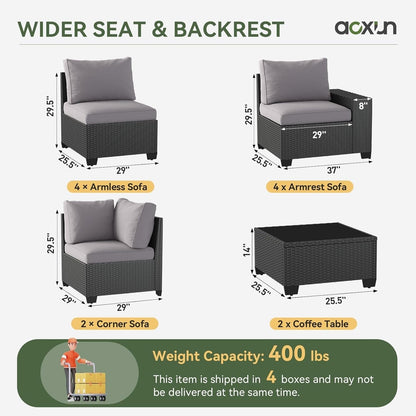 Ensembles de mobilier de jardin avec coussins de 10 cm d'épaisseur