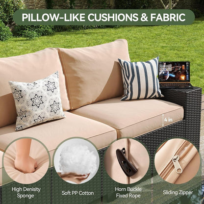 Ensembles de mobilier de jardin avec coussins de 10 cm d'épaisseur