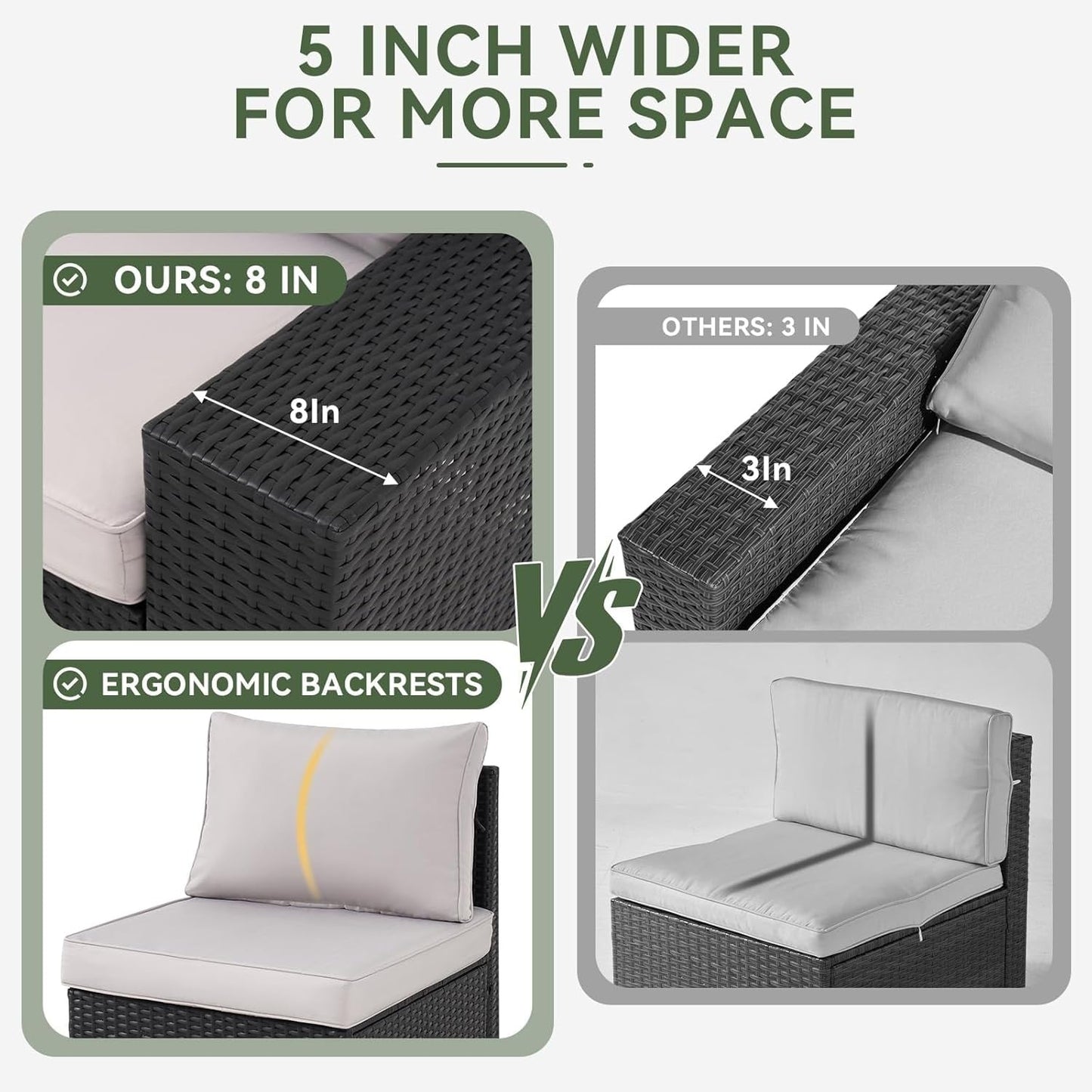 Ensembles de mobilier de jardin avec coussins de 10 cm d'épaisseur