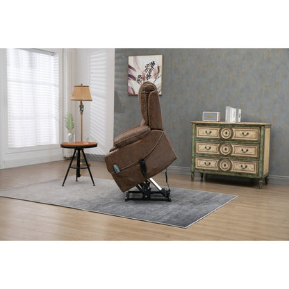 Fauteuil inclinable électrique surdimensionné en cuir PU avec fonction massage, chauffage lombaire, porte-gobelet, inclinaison à 180°
