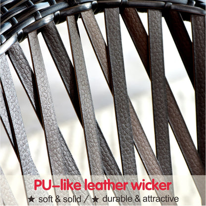 Ensemble bistro de patio OVIOS 3 pièces avec fauteuil à bascule et table basse en verre