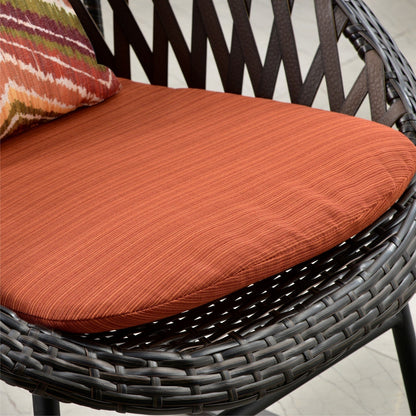 Ensemble bistro de patio OVIOS 3 pièces avec fauteuil à bascule et table basse en verre