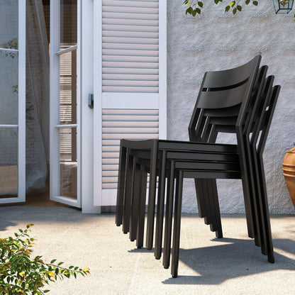 Ensemble de salle à manger d'extérieur Pellabant en aluminium 5/7/9 pièces avec table extensible et chaises empilables