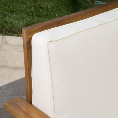 Ensemble de canapés d'extérieur 7 pièces en bois d'acacia Perla avec coussins, par Christopher Knight Home