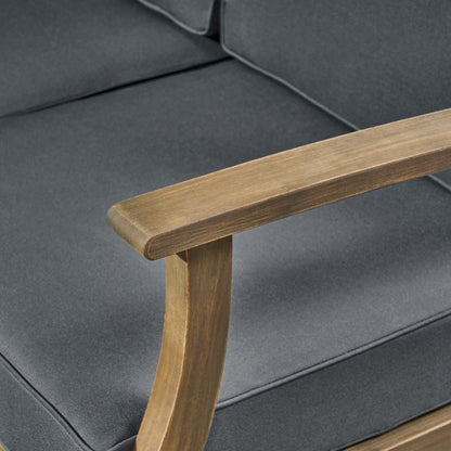 Ensemble de canapés d'extérieur 7 pièces en bois d'acacia Perla avec coussins, par Christopher Knight Home