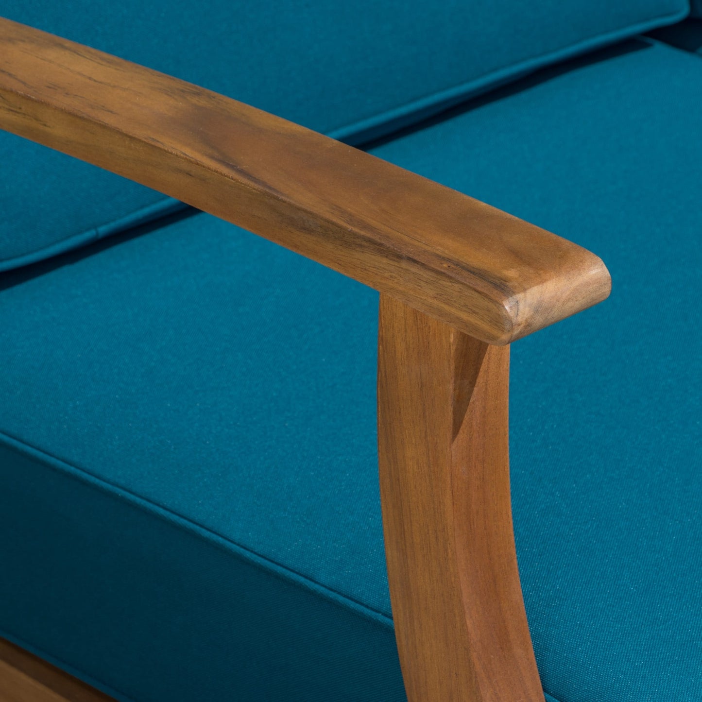 Ensemble de canapés d'extérieur 7 pièces en bois d'acacia Perla avec coussins, par Christopher Knight Home