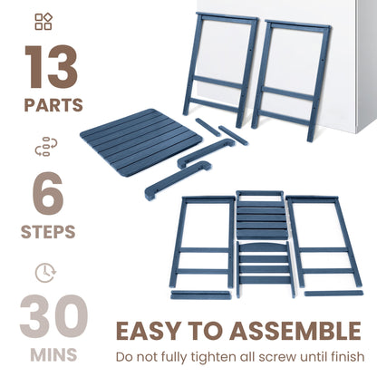 Ensemble de 3 chaises hautes Adirondack en plastique pour patio