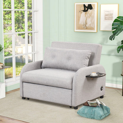 Canapé-lit gigogne 3 en 1 avec 2 tables d'appoint