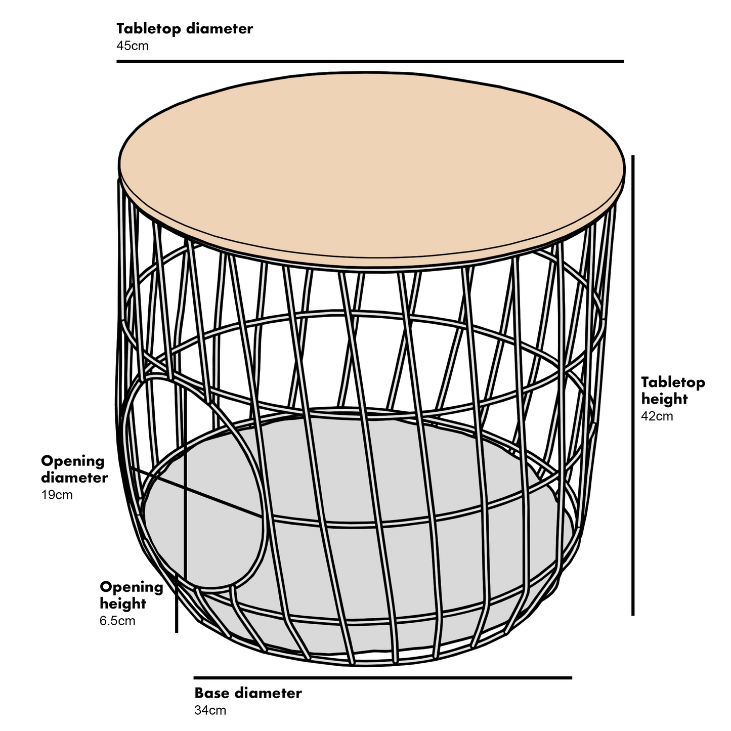 Table d'appoint/nichoir pour chat d'intérieur Mau avec coussin (blanc)