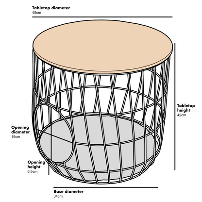 Table d'appoint/nichoir pour chat d'intérieur Mau avec coussin (blanc)