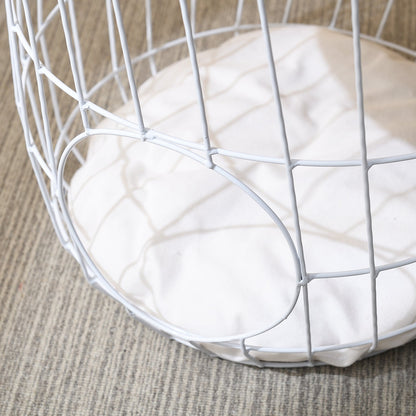 Table d'appoint/nichoir pour chat d'intérieur Mau avec coussin (blanc)