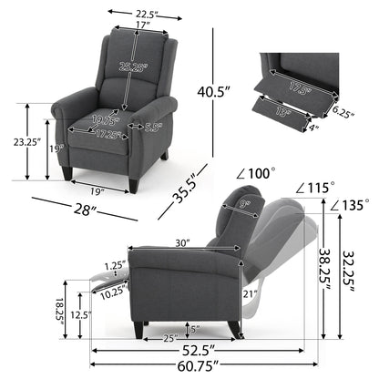 Fauteuil inclinable Roomfitters Ultimate Comfort en cuir PU avec dossier inclinable, fauteuil inclinable luxueux pour salon ou chambre à coucher