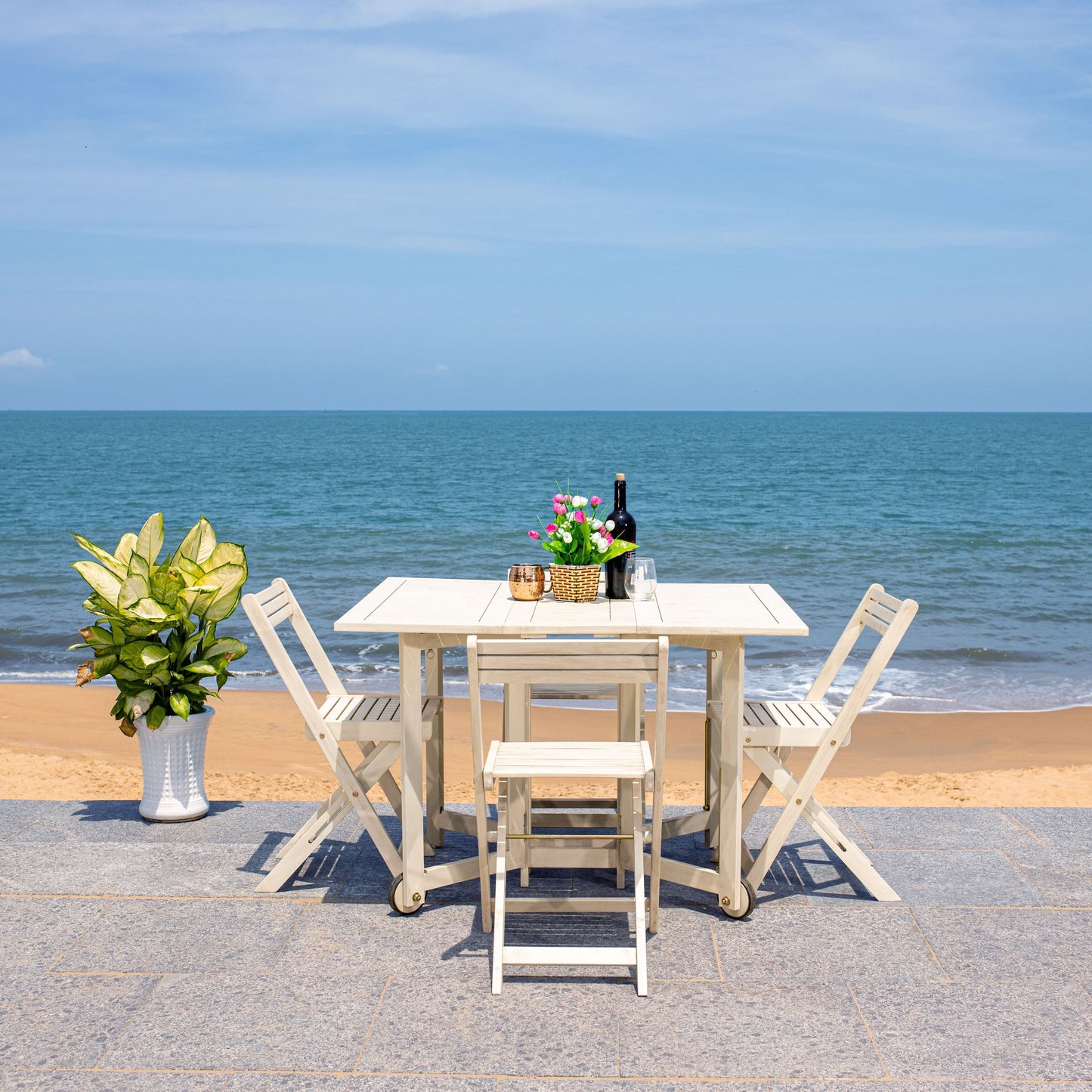 Ensemble de salle à manger d'extérieur SAFAVIEH Brandy 5 pièces - 43 po L x 35 po P x 29 po H